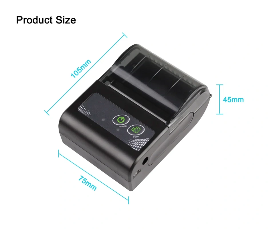 58mm Bluetooth Printer Wireless Mobile Mini Bill Receipt Print Logistics Takeaway Portable Thermal With Battery