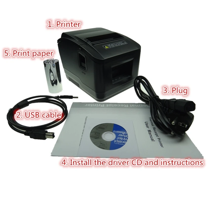 Wholesale Pos Printer 80mm Thermal Receipt Small Ticket Barcode Print Automatic Cutting Machine High Quality