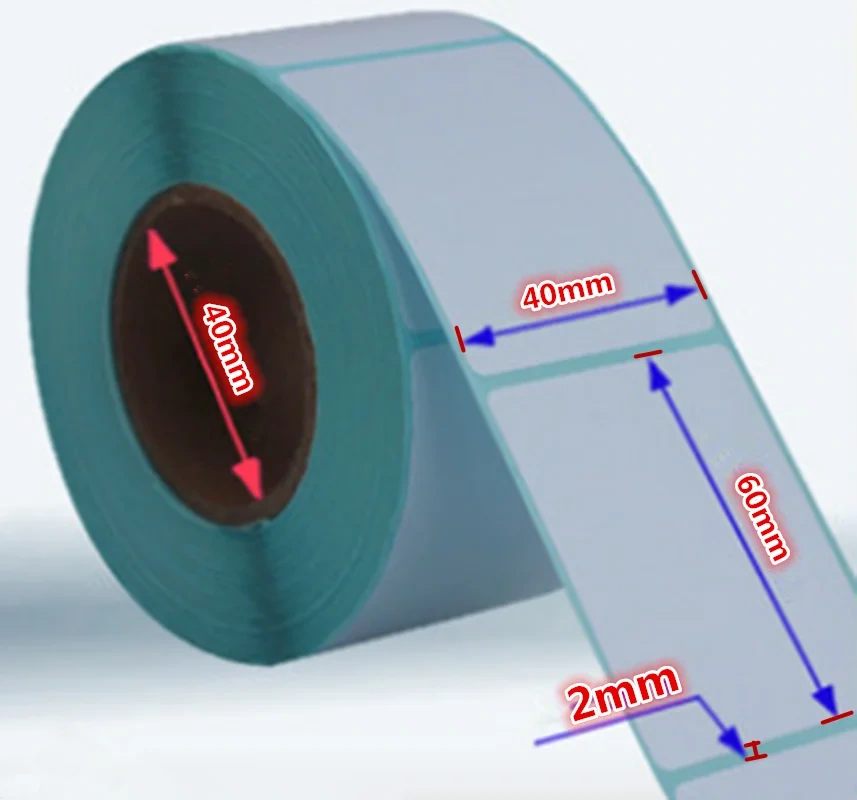 New Thermal Sticker Paper 2 Roll 40x60mm 640 Sheets Waterproof Barcode QR Bar Code Label Print