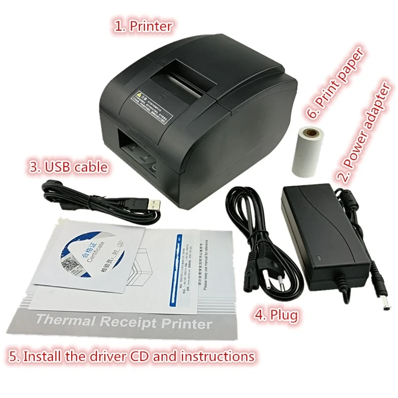 Wholesale Brand New 58mm POS Printer With Automatic Cutter High Quality Printheads Receipt Bill Thermal Print Low Noise