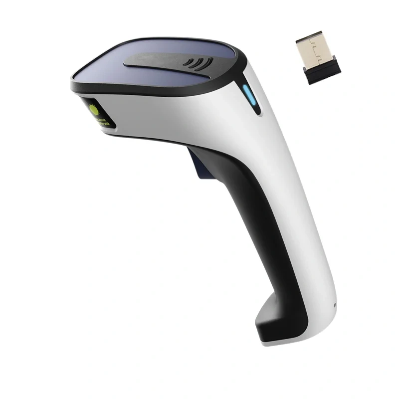 Fashionable High Quality Wireless Red Light Scanner Bar Code QR Scan Gun Store Supermarket Logistics 1D 2D Fast Recognition