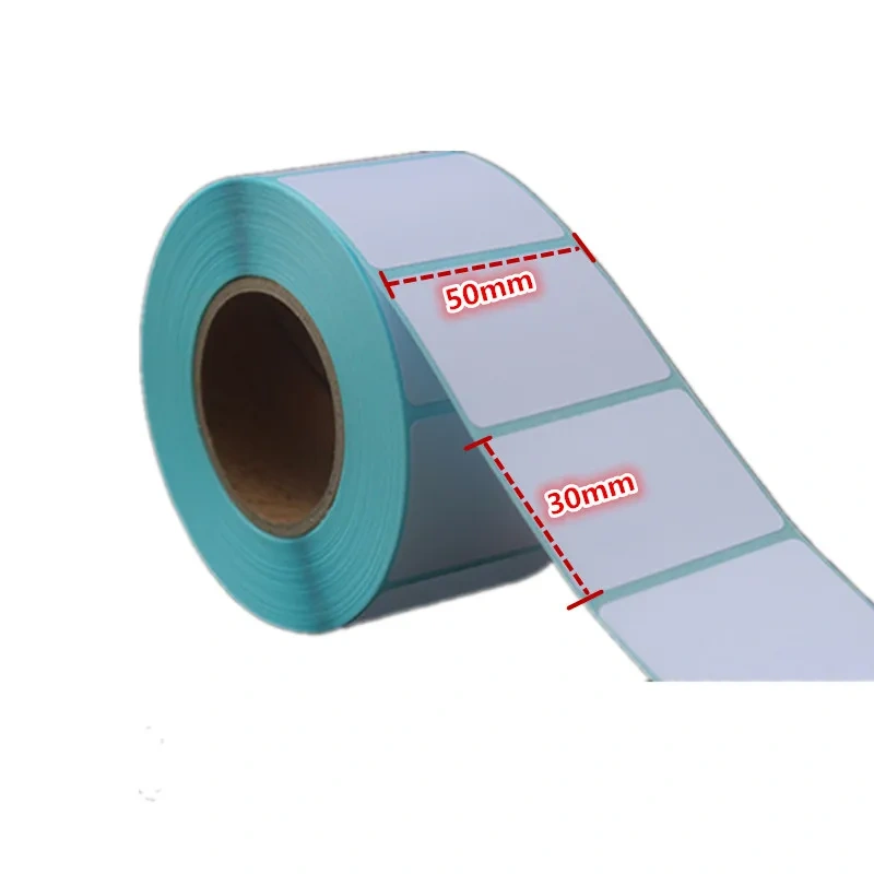 wholesaleThermal sticker paper 2 volume 50mmx30mm 1250 sheets sticker Barcode QR codelabel printing sticker paper waterproof