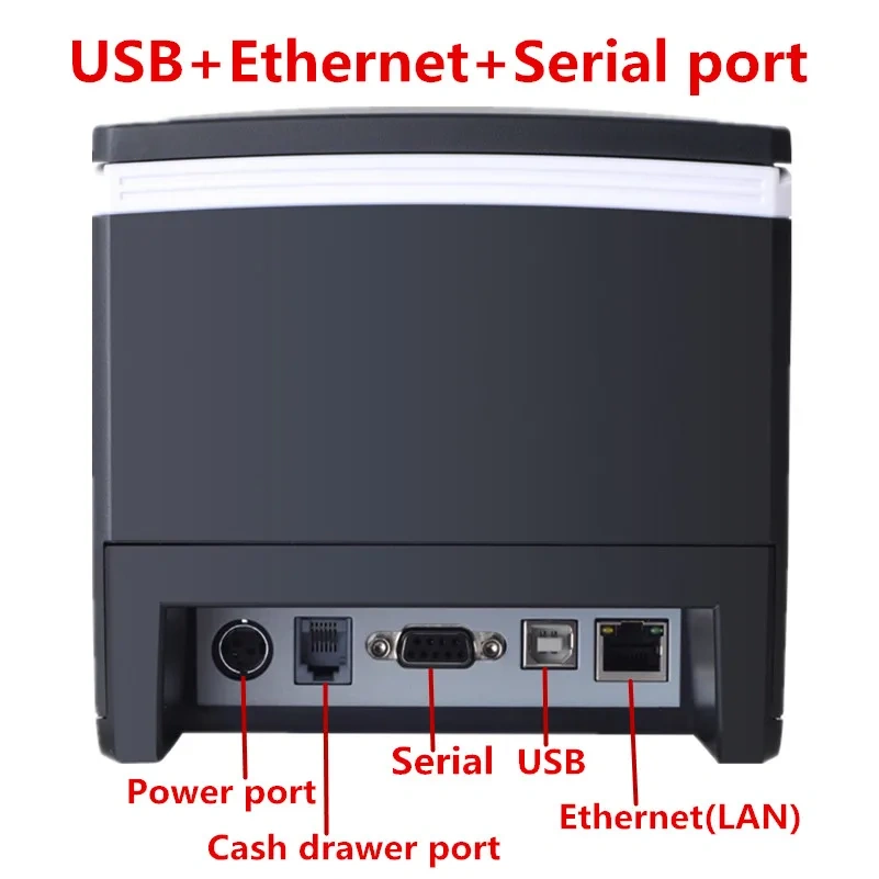 USB Ethernet Serial Three Ports Are Integrated In One Printer 80mm Thermal POS Print Receipt Bill Automatic Cutting