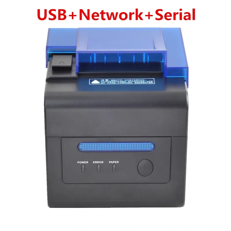 80mm Receipt Bill Printer Automatic Cutter Simultaneously Have USB Ethernet Serial Three Ports Kitchen Anti Greasy Can Hung Wall