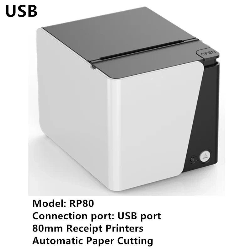80mm Receipt Printer High Quality Thermal Mini Bill Print Automatic Cutting Restaurant Supermarket Store Use