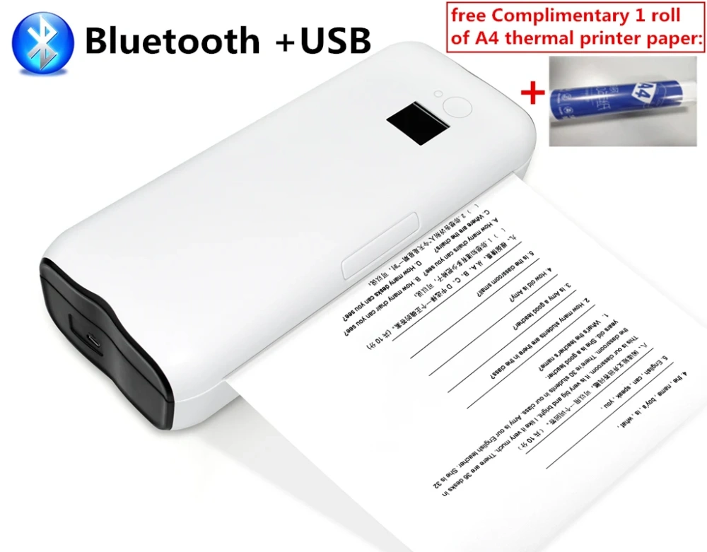 A4 Bluetooth Printer Thermal Paper Portable With Experimental Medical Meeting Report School Test Result Print Width 216mm
