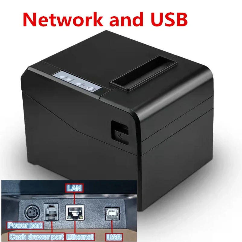 80mm Receipt Bill Mini Printer High Quality Small Ticket Print Automatic Cutting Restaurant Supermarket Store Use