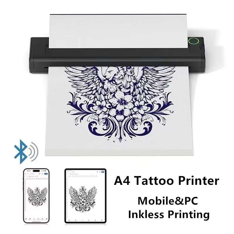 NEKING Tattoo Stencil Printer A46, Wireless Thermal Tattoo Printer with 10 Transfer Papers, Compatible with Android and iOS Phone/Tablet & PC, Tattoo Printers for Tattoo Artists & Beginners (Black)