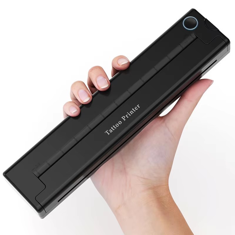 Portable A4 Thermal Tattoo Printer with 10 Tattoo Papers Wireless Bluetooth Tattoo Stencil Printer Supports Phone/iPad/Tablet/PC Printing Suitable for Tattoo Beginners