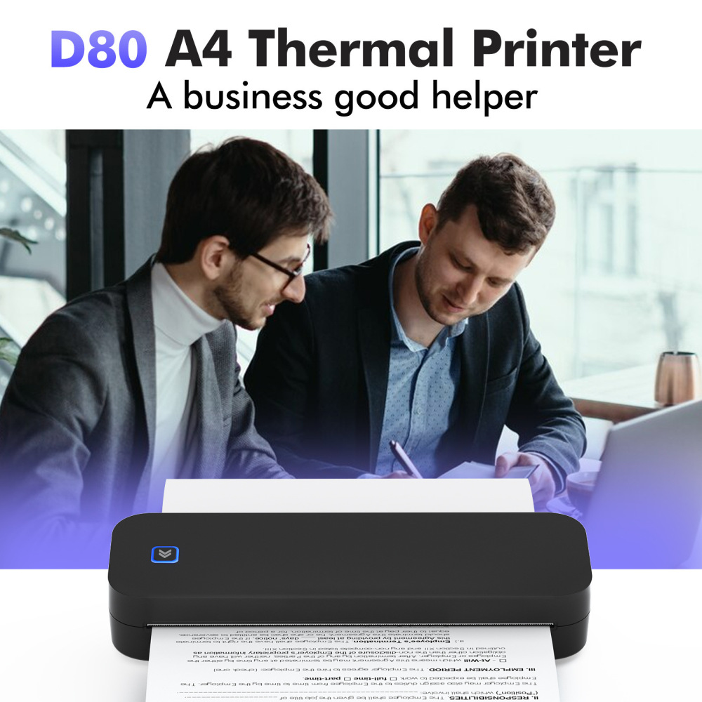 Portable Printers Wireless for Travel, Inkless Thermal Printer, Small Bluetooth Mobile Compact Printer Support 8.5" X 11" US Letter & A4,Compatible with iPhone Phone Laptop for Home Car Office Receipt