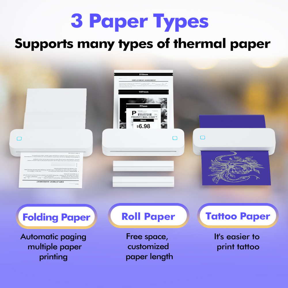 NEKING Portable Thermal Printer,Wireless Printer Supports 8.5" X 11"US Letter&Legal,A4&A5 Paper,Bluetooth Inkless Travel Printer Compatible with Android iOS & Laptop for Office Travel Home