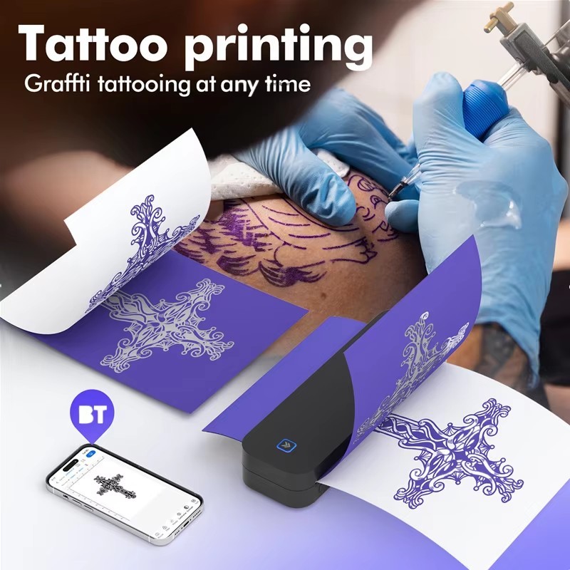 Portable Printers Wireless for Travel, Inkless Thermal Printer, Small Bluetooth Mobile Compact Printer Support 8.5" X 11" US Letter & A4,Compatible with iPhone Phone Laptop for Home Car Office Receipt