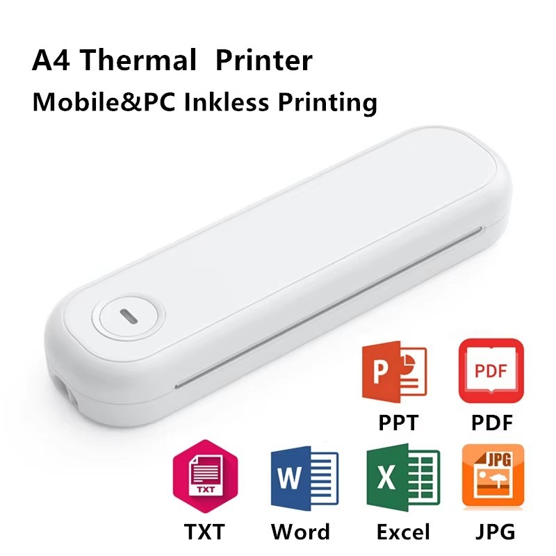 Portable wireless Bluetooth thermal printer supports 8.5x11 inch US Letter&Legal A4&A5 Thermal Paper compatible with Android/iOS/Windows/Mac, suitable for office/home/car travel