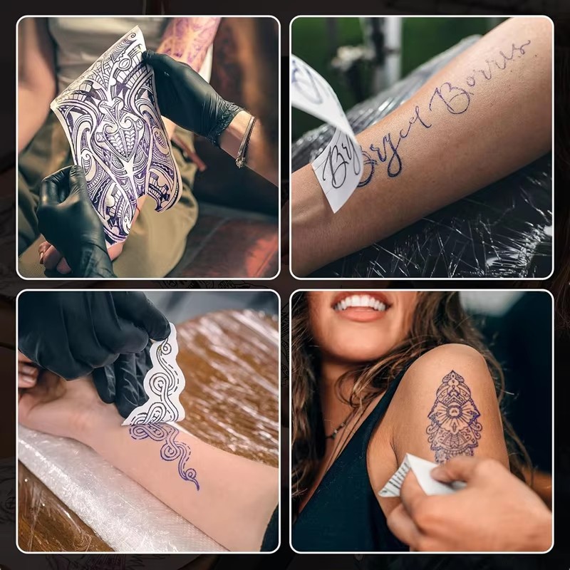 Portable Tattoo Stencil Printer Wireless Bluetooth Office Document Homework Thermal Printer Supports A4/A5/US Letter Size Thermal Paper Compatible with Smartphones & PC