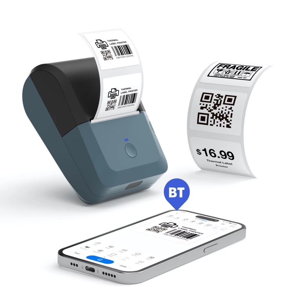 Y50 Bluetooth Label Maker Machine with Tape, Thermal Label Printer Easy to Use for Office, Home, Business, 2 Inch Label Maker with 2'' x1.18'' Labels-230pcs/Roll