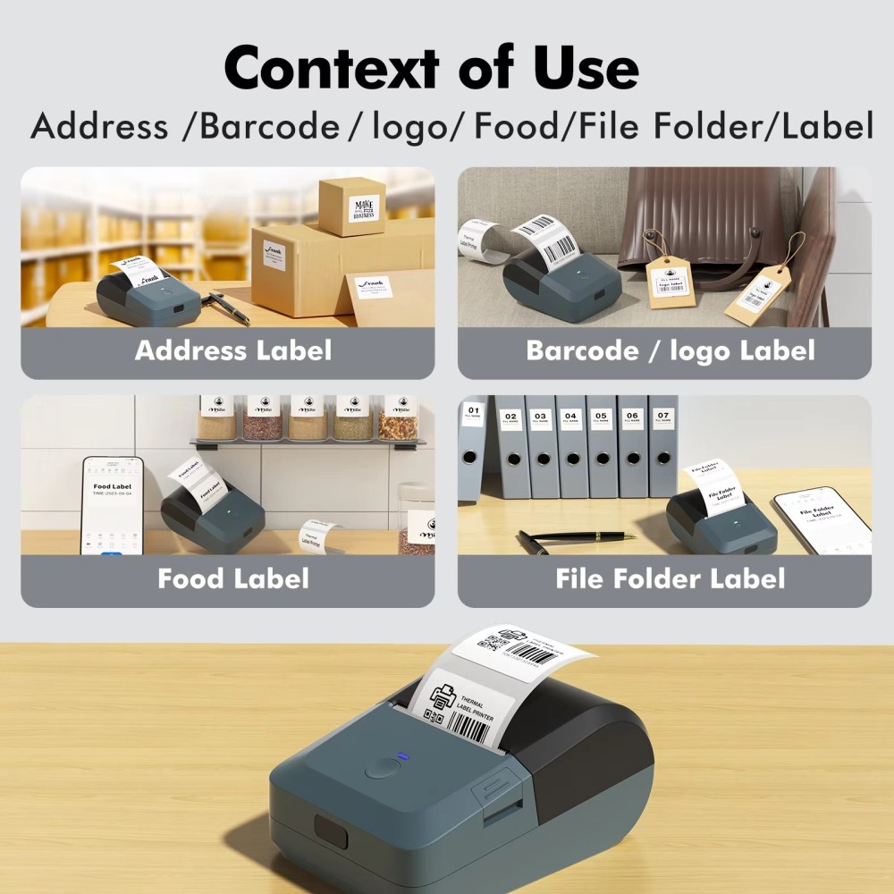 Y50 Bluetooth Label Maker Machine with Tape, Thermal Label Printer Easy to Use for Office, Home, Business, 2 Inch Label Maker with 2'' x1.18'' Labels-230pcs/Roll