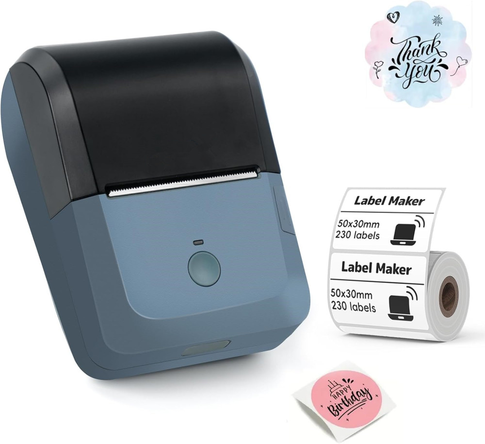 Y50 Bluetooth Label Maker Machine with Tape, Thermal Label Printer Easy to Use for Office, Home, Business, 2 Inch Label Maker with 2'' x1.18'' Labels-230pcs/Roll