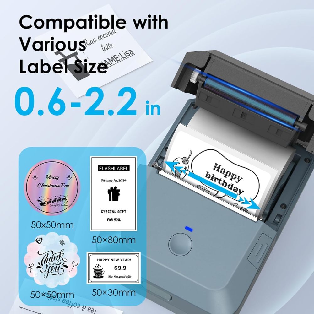 Y50 Bluetooth Label Maker Machine with Tape, Thermal Label Printer Easy to Use for Office, Home, Business, 2 Inch Label Maker with 2'' x1.18'' Labels-230pcs/Roll