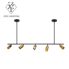 Copper color chandelier shop commercial Nordic strip restaurant lamps long pole clothing shop spotlights