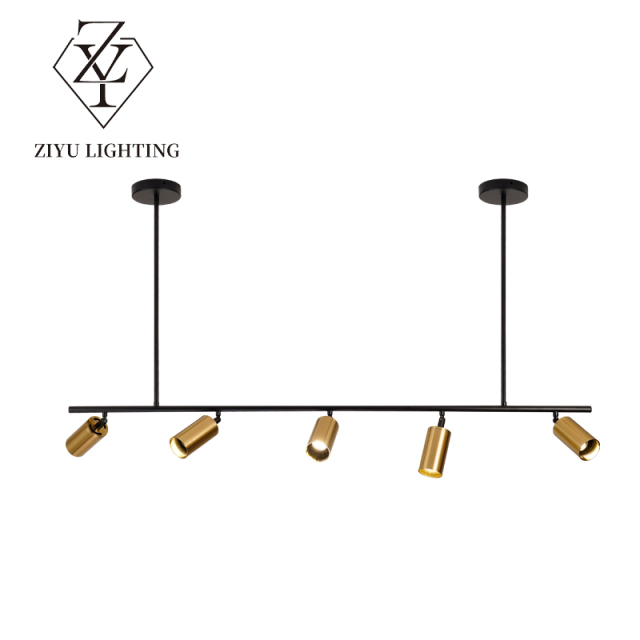 Copper color chandelier shop commercial Nordic strip restaurant lamps long pole clothing shop spotlights