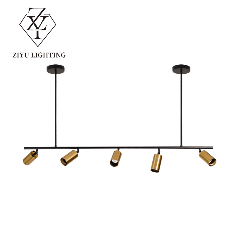 Copper color chandelier shop commercial Nordic strip restaurant lamps long pole clothing shop spotlights