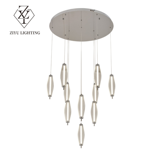 Duplex staircase chandelier Simple villa restaurant apartment building hotel lobby chandelier