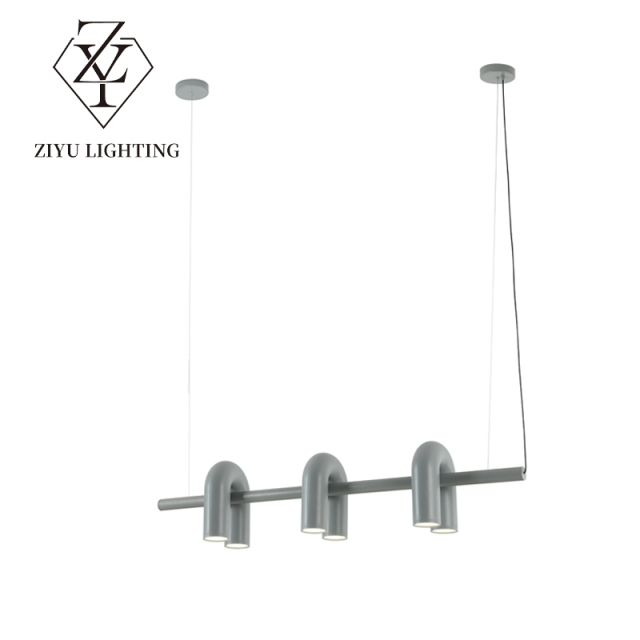 Nordic modern simple personality living room designer model room dining room artistic creativity U-shaped water pipe chandelier
