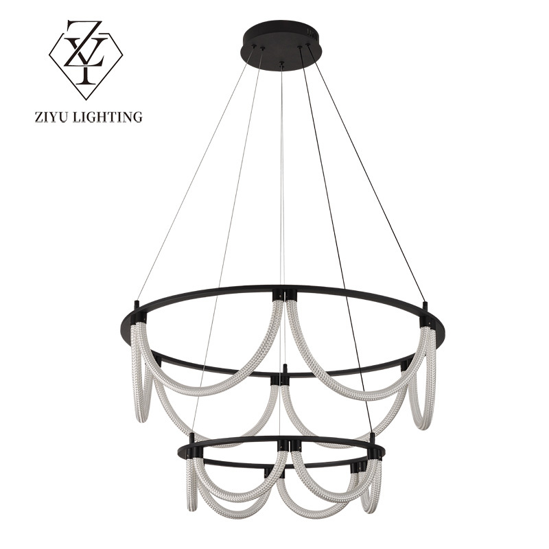 Minimalist personality silicone lines winding creative designer living room Lobby art Note lights Dining room Chandeliers