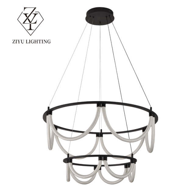 Minimalist personality silicone lines winding creative designer living room Lobby art Note lights Dining room Chandeliers