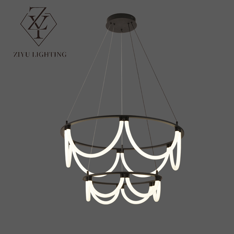 Minimalist personality silicone lines winding creative designer living room Lobby art Note lights Dining room Chandeliers