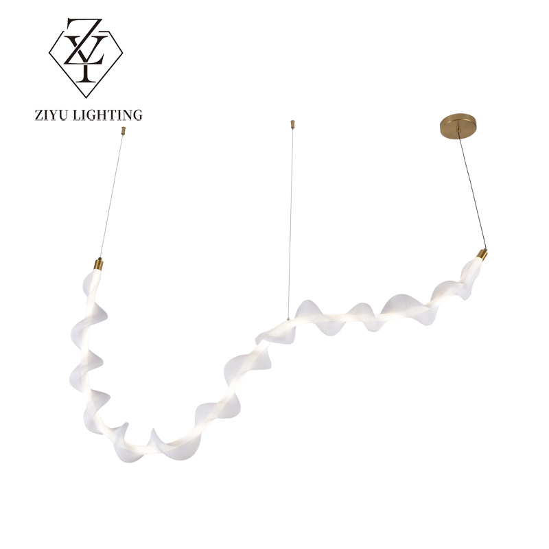Modern simple restaurant cafe bar front desk living room study spiral strip minimalist creative small chandelier