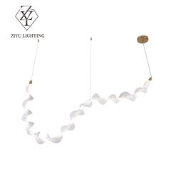 Modern simple restaurant cafe bar front desk living room study spiral strip minimalist creative small chandelier