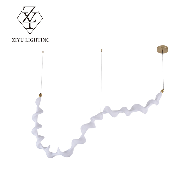Modern simple restaurant cafe bar front desk living room study spiral strip minimalist creative small chandelier