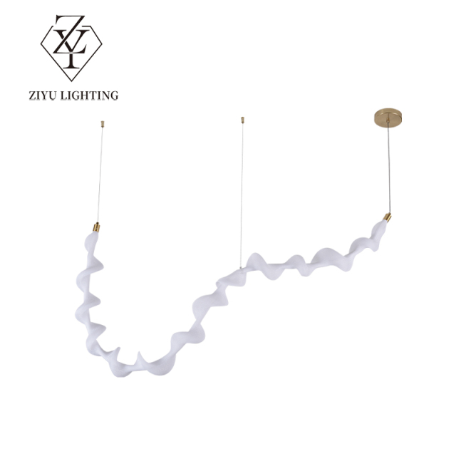 Modern simple restaurant cafe bar front desk living room study spiral strip minimalist creative small chandelier