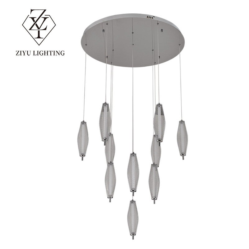 Duplex staircase chandelier Simple villa restaurant apartment building hotel lobby chandelier