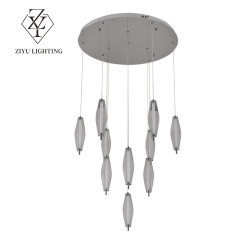 Duplex staircase chandelier Simple villa restaurant apartment building hotel lobby chandelier