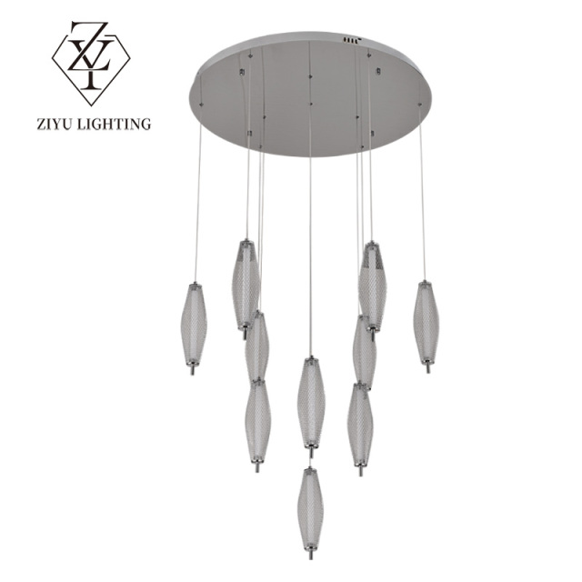 Duplex staircase chandelier Simple villa restaurant apartment building hotel lobby chandelier
