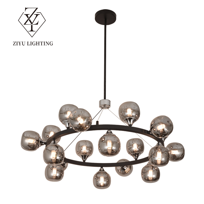 Nordic lamps simple modern light luxury living room bar table glass ball chandelier fashion high-end personality creative chandelier