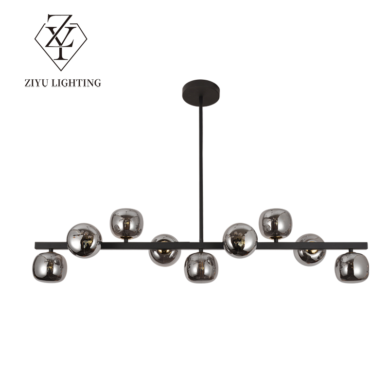 Nordic light simple modern light luxury restaurant glass ball chandelier fashion high-end personality creative chandelier