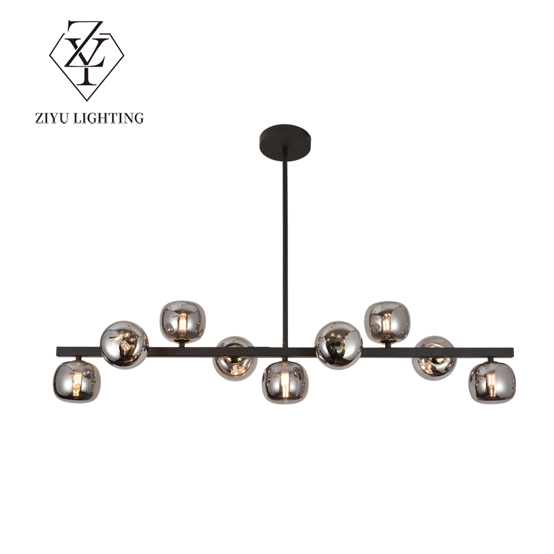 Nordic light simple modern light luxury restaurant glass ball chandelier fashion high-end personality creative chandelier