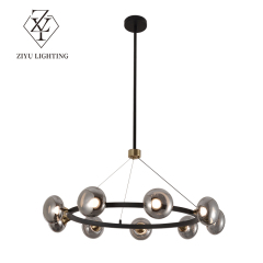 Modern minimalist table bar living room personality fashion ring glass designer chandelier