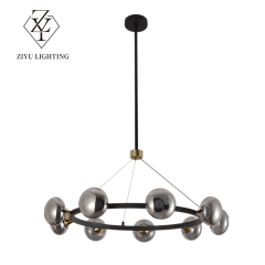 Modern minimalist table bar living room personality fashion ring glass designer chandelier