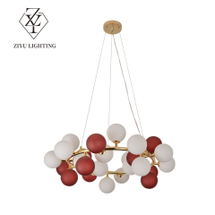 New cream style living room chandelier modern simple bedroom dining room light Creative restaurant bar  glass bulb chandelier