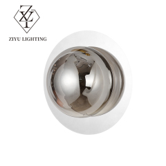 Round iron glass wall lamp bedroom aisle living room background wall lamp