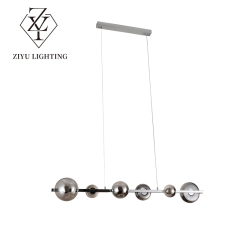 Modern minimalist restaurant chandelier Designer bar glass Nordic simple strip lamps
