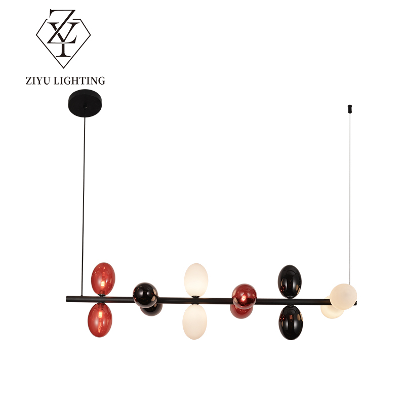 Nordic designer restaurant Bubble ball long chandelier Living room showroom Creative personality bedroom art Deco glass chandelier