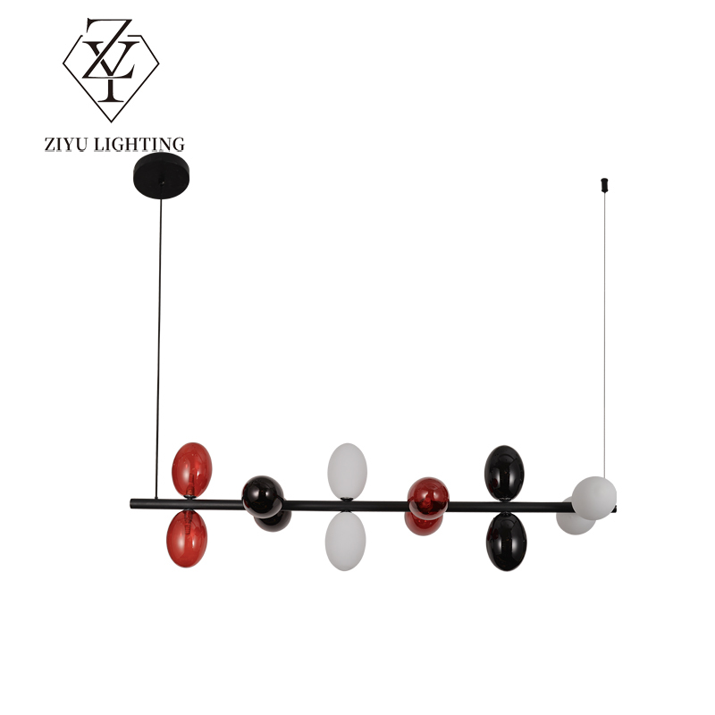 Nordic designer restaurant Bubble ball long chandelier Living room showroom Creative personality bedroom art Deco glass chandelier