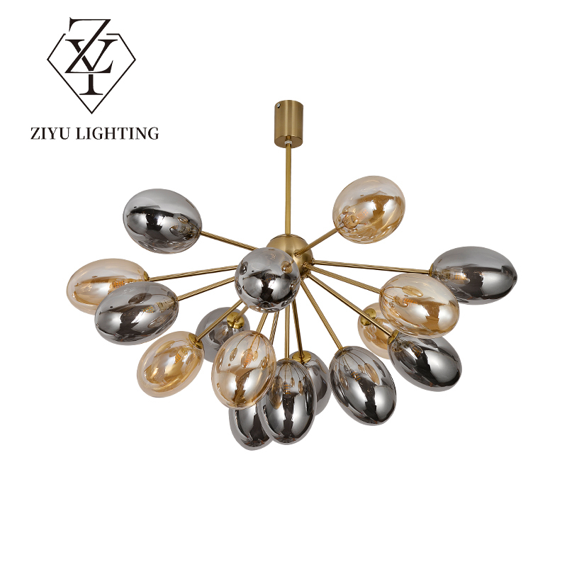 Nordic chandelier living room main light light luxury modern simple restaurant lamps creative personality magic bean glass bedroom lamp