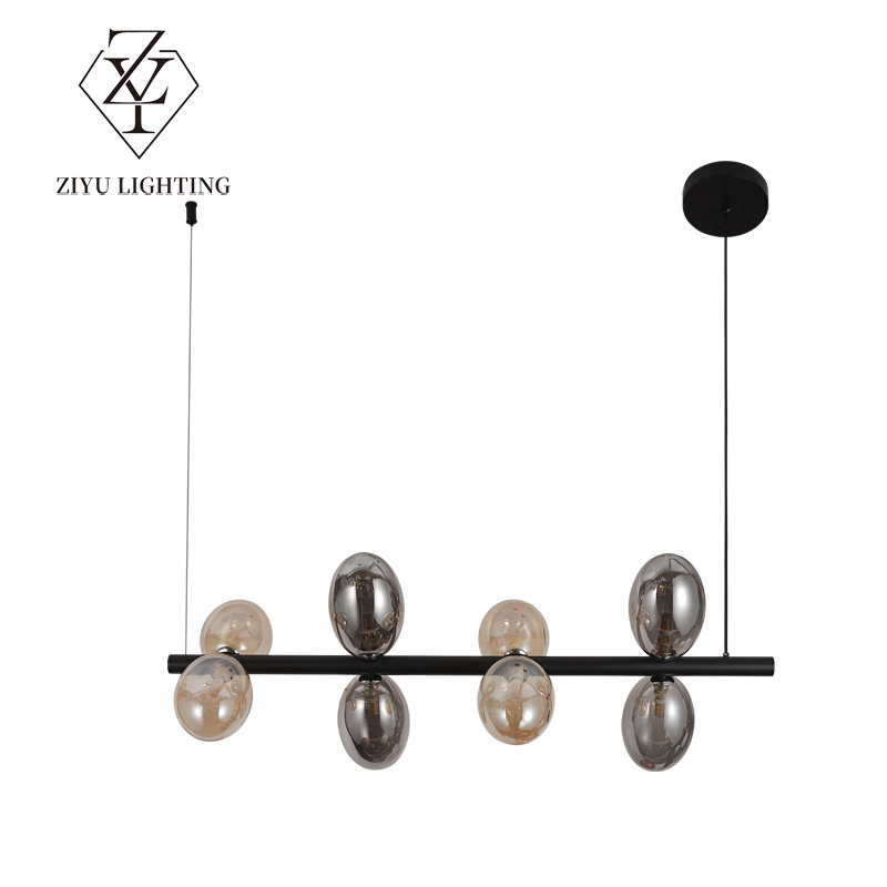 Nordic designer restaurant Bubble ball long chandelier Exhibition hall creative personality Bedroom study art Deco glass chandelier
