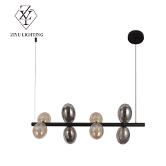 Nordic designer restaurant Bubble ball long chandelier Exhibition hall creative personality Bedroom study art Deco glass chandelier